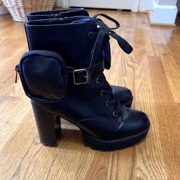 Bamboo Combat Glam Boots‎ - Black - size 10 - Picture 2 of 9